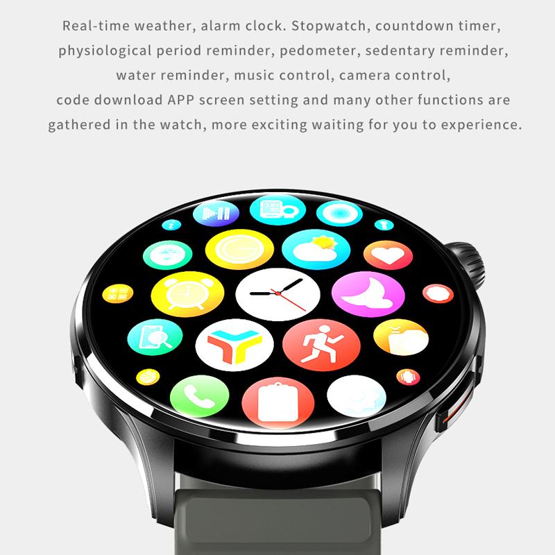 1,43-дюймовый Amoled Bluetooth Call Smart Watch для мужчин 100+ спортивный режим экрана всегда отображает водонепроницаемые спортивные умные часы для женщин