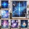 Purple Galaxy Window Curtains Space Planet Eyelet Thin Curtain Universe Stars Drapes for Bedroom Starry Forest Cortinas 2pcs