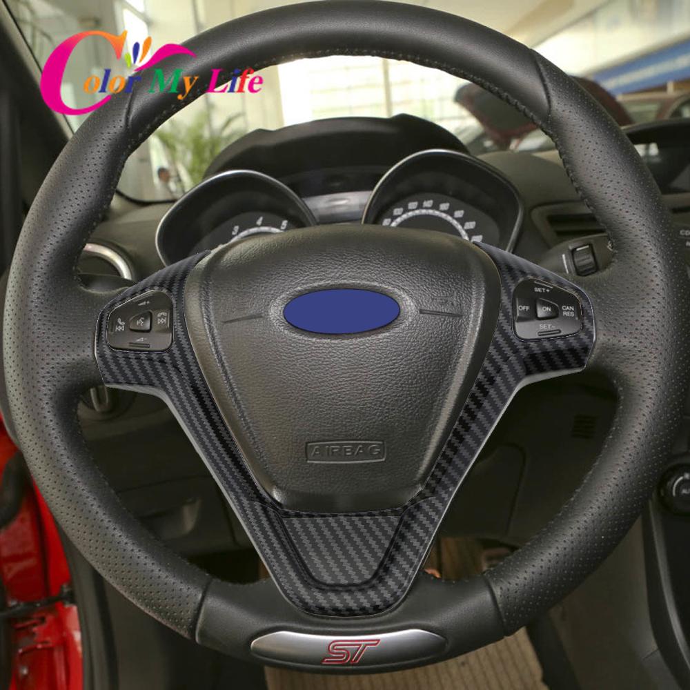 Автомобильные аксессуары для Ford Fiesta MK7 2009-2017 Ecosport 2012-2017, декоративная накладка на панель рулевого колеса