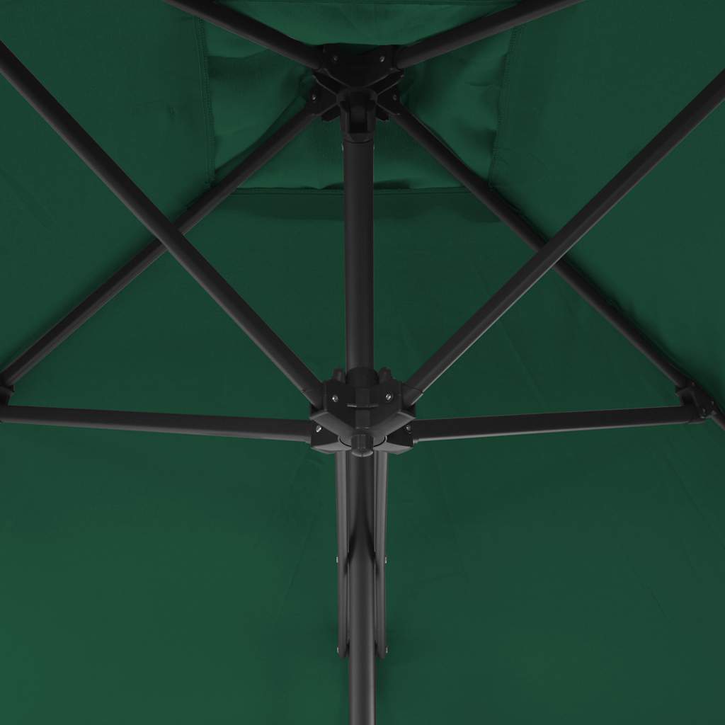 250x250 cm Green Sun Umbrella with Steel Pole