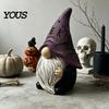 Смоляные ornaments Гоблин Гном Хэллоуин Гном Статуэтка, EEK BOO Эльф Фигурка с Тыквой Жуткая Ворона Декор Череп, Милый Настольный Ornament для Дома,