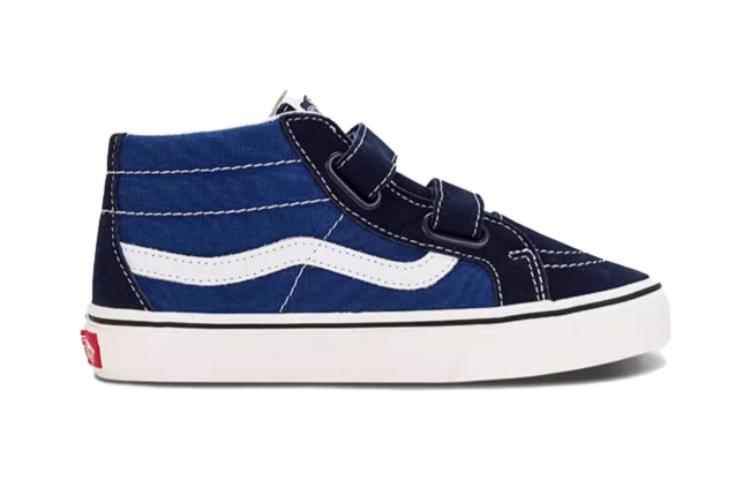 Vans SK8 Comfortable Mid top Kids' Skateboarding Shoes Black Blue Children Aged 3 7 Years Old VN0A38HHQXI