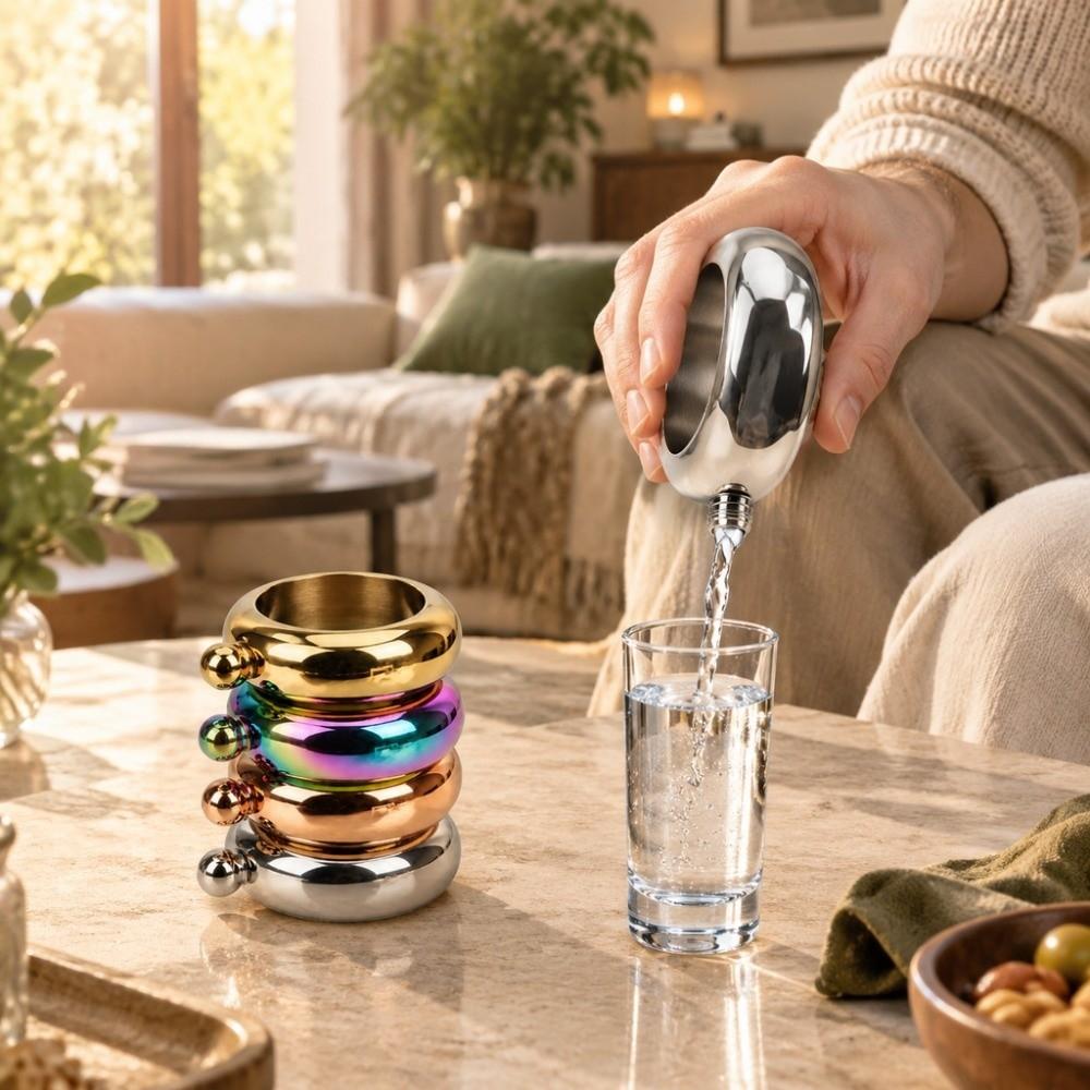 3.5 Oz Round Bangle Flask Food Grade Wine Flask Portable Hip Flask Party Travel