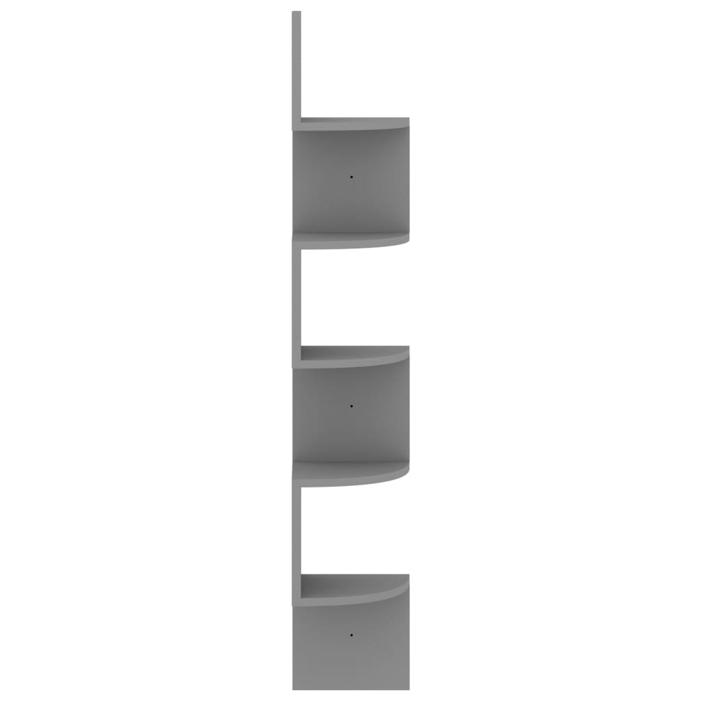 Wall Mounted Corner Shelf Gray 19 x 19 x 123 cm Engineered Wood