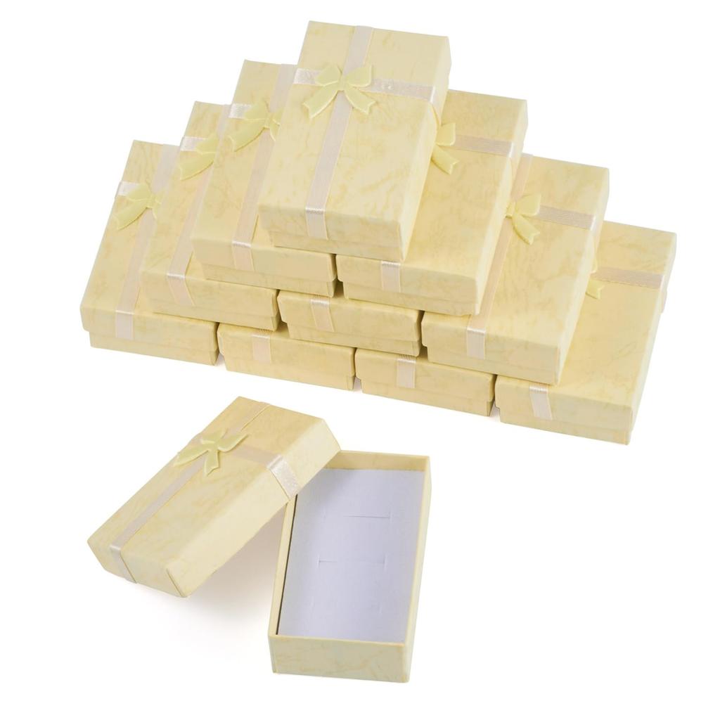 12Pcs Black Small Jewelry Gift Boxes 3.19x2.03 Inch Bracelet  Earring Packaging Boxes With Lids Bowknot for Easter Valentines Day Jewelry Display