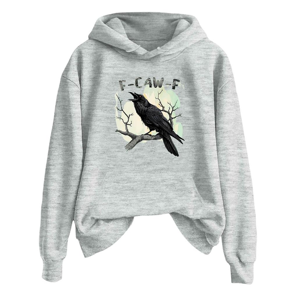 Женская модная повседневная толстовка с длинным рукавом, капюшоном и принтом