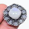 Лунный камень Ручной работы Ювелирное изделие из стерлингового серебра 925 пробы Кольцо Размер 7 L5z14