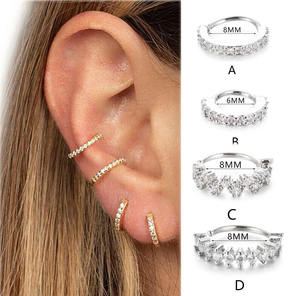 Small Body Piercing Jewelry Labrets Lip Ear Studs Rhinestone Cartilage Helix Tragus Earrings