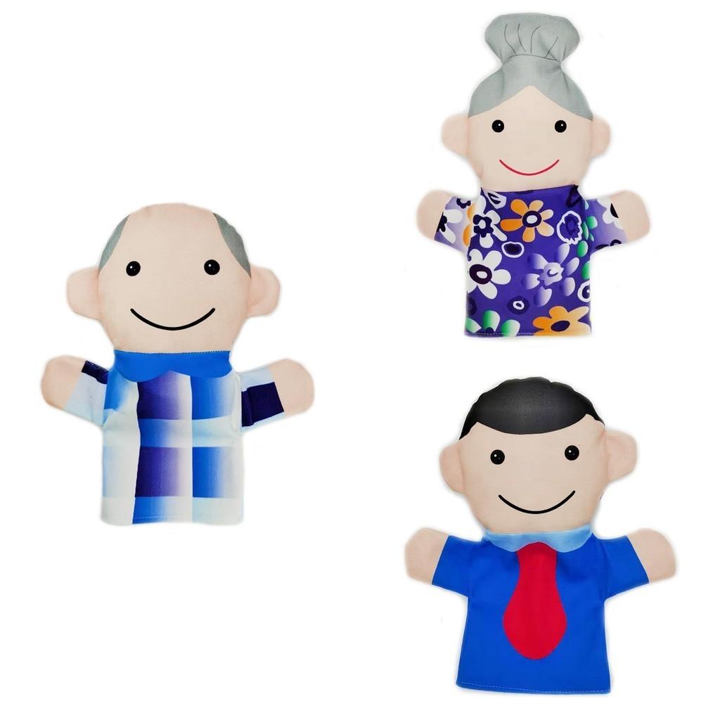 Плюшевые семейные куклы-перчатки набор из 12 персонажей помощники общества дедушка бабушка папа мама брат сестра повар фермер полицейский ученый доктор медсестра