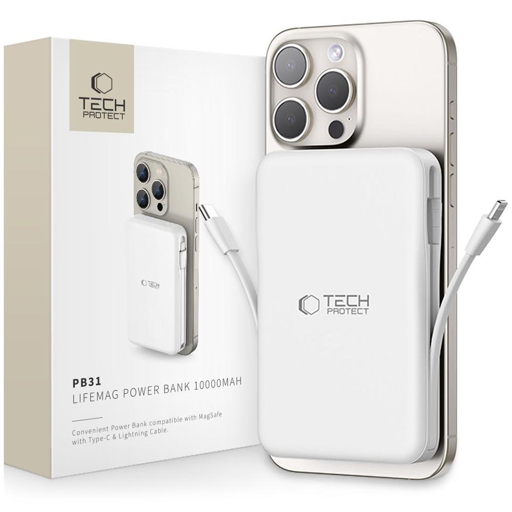 Tech-Protect Pb31 Lifemag Magsafe Power Bank 10000Mah White