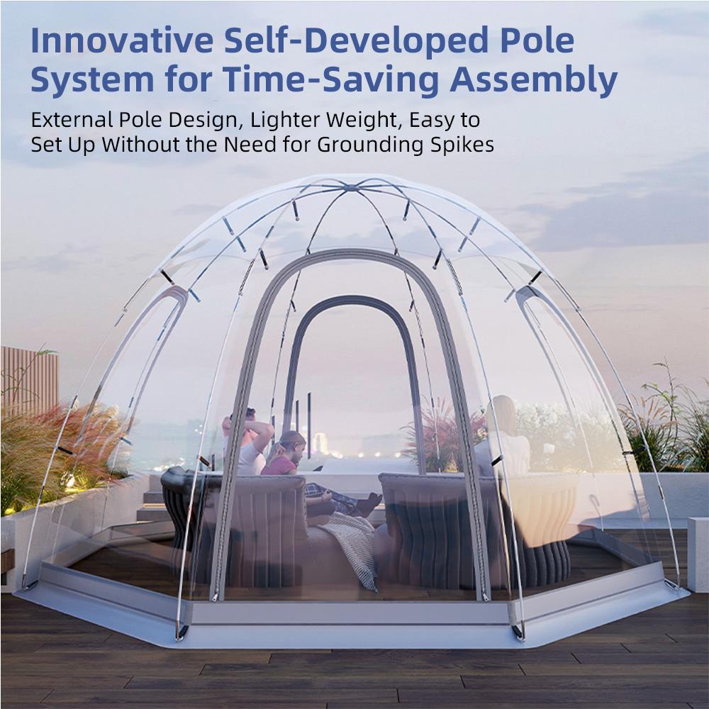 Садовая палатка для вечеринок на 8-10 человек, купольная палатка-пузырь, мини-теплица, большая, мгновенно защищающая от непогоды, для вечеринок