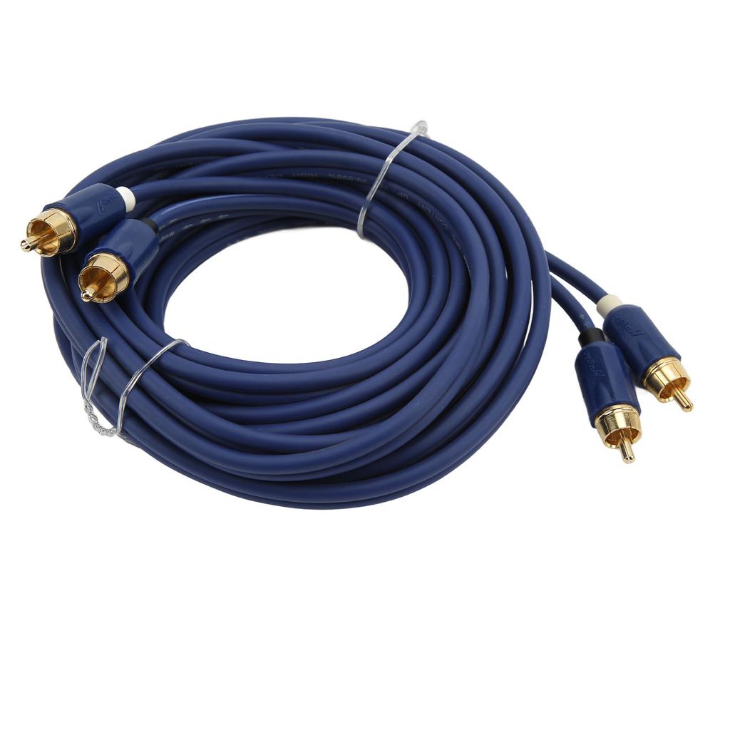 RCA Audio Cable 5 Meters Blue Elastic Pure Copper Durable Automotive Audio Cable Amplifier Tools