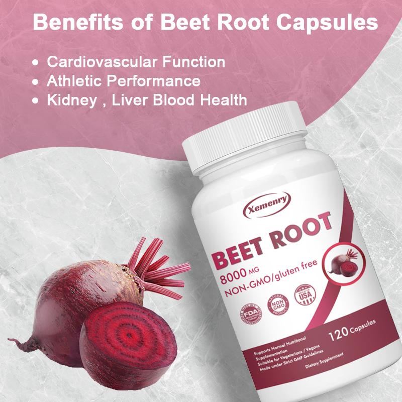 Beetroot capsules, containing beetroot powder extract, a potent formula suitable for both men and women.
