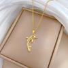 Stainless Steel Chain Necklace Cute Zircon Dolphin Pendant Necklace for Women Girls Gold Color Animal Jewelry Gifts for Lover
