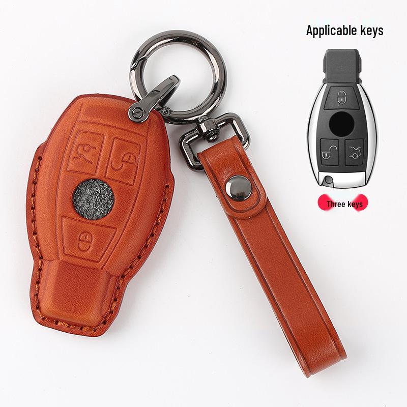Чехол для смарт-ключа автомобиля из натуральной кожи ручной работы для Mercedes - Полная защита