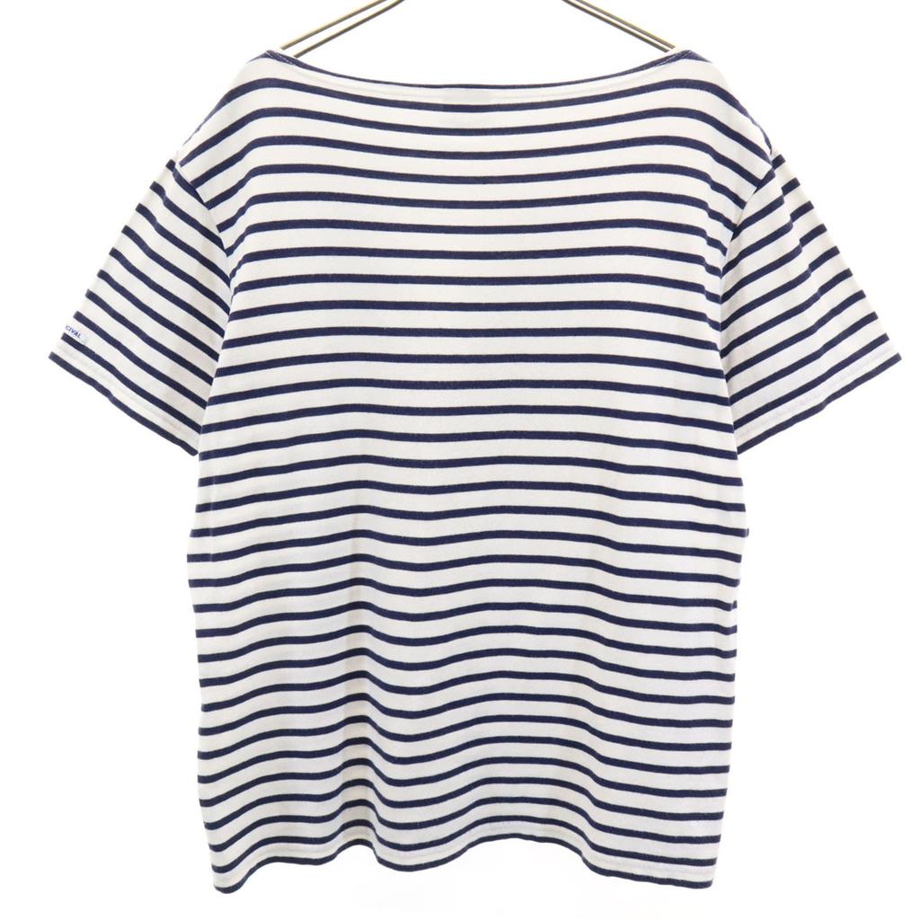 Orcival Made In Japan Border Pattern Short Sleeve Boat Neck Basque Shirt Men's Used