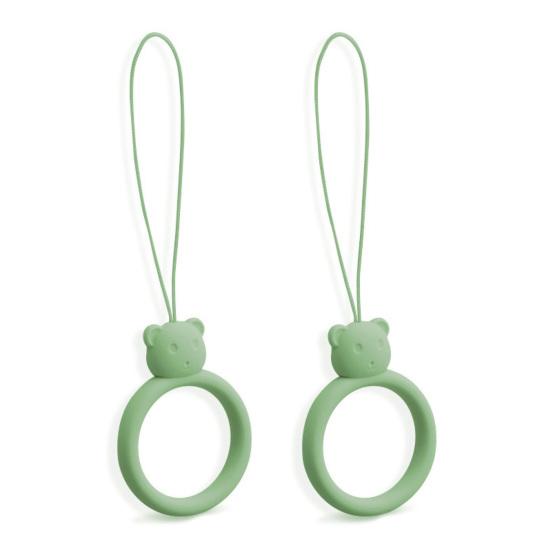 2 шт. Универсальный мультяшный силиконовый держатель для телефона в форме диска с кольцом для пальца и шнурком