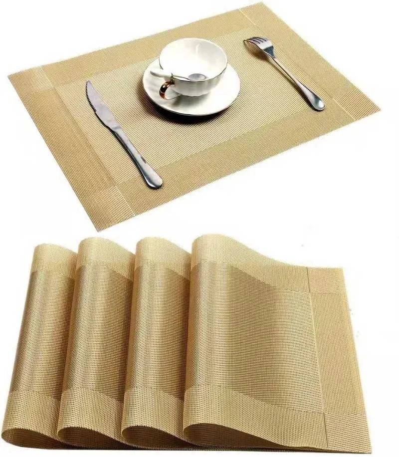 Dining Table Mat, Non - Slip Placemat Set, Kitchen Accessories, Cup Coaster, Wine Pad, Set of 2 / 1pc PVC Washable Placemats