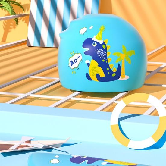 Силиконовая водонепроницаемая шапочка для плавания для мальчиков и девочек, шапочка для плавания с мультяшным узором, сухие волосы, защита ушей, шапочка для плавания, аксессуары для плавания