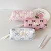 Small Fresh Bow Pencil Bag Pen Case Organizer Aesthetic Cosmetics Holder Organizer Multifunctional Stationery Storage Bag
