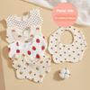 Soft Cotton Baby Bibs Dot Heart Print Infant Bib Newborn Burp Cloths For Baby Boy Girls Feeding Saliva Towel