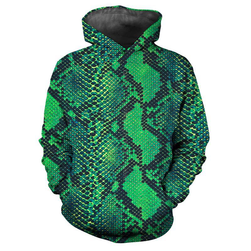 Snake Pattern Hoodies Snakeskin 3D Print Men Women Hooded Sweatshirts Harajuku Streetwear Oversized Pullover Kids Tops Clothing