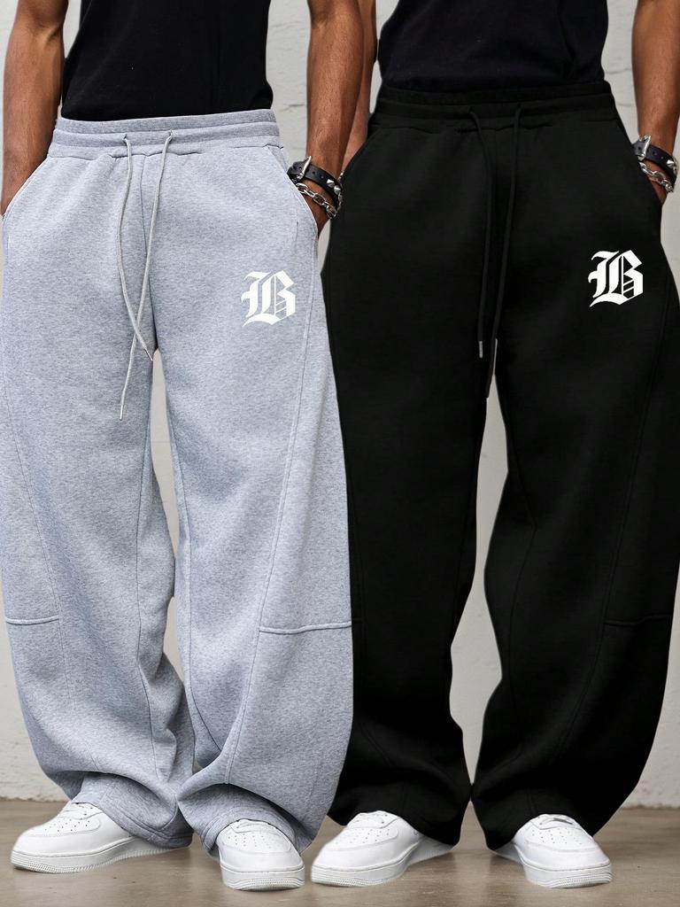 Men's  Heavyweight Straight-Leg Sweatpants - American Style, Versatile, Cross-border Bestseller for Spring & Autumn Casual Fashion