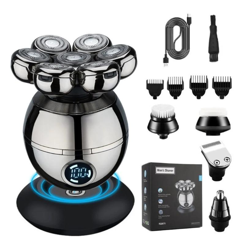 7D Men's Electric Shaver, Floating Cutting Head, Portable Load, Beard Cutter, Skull Shaver, Waterproof Shaving