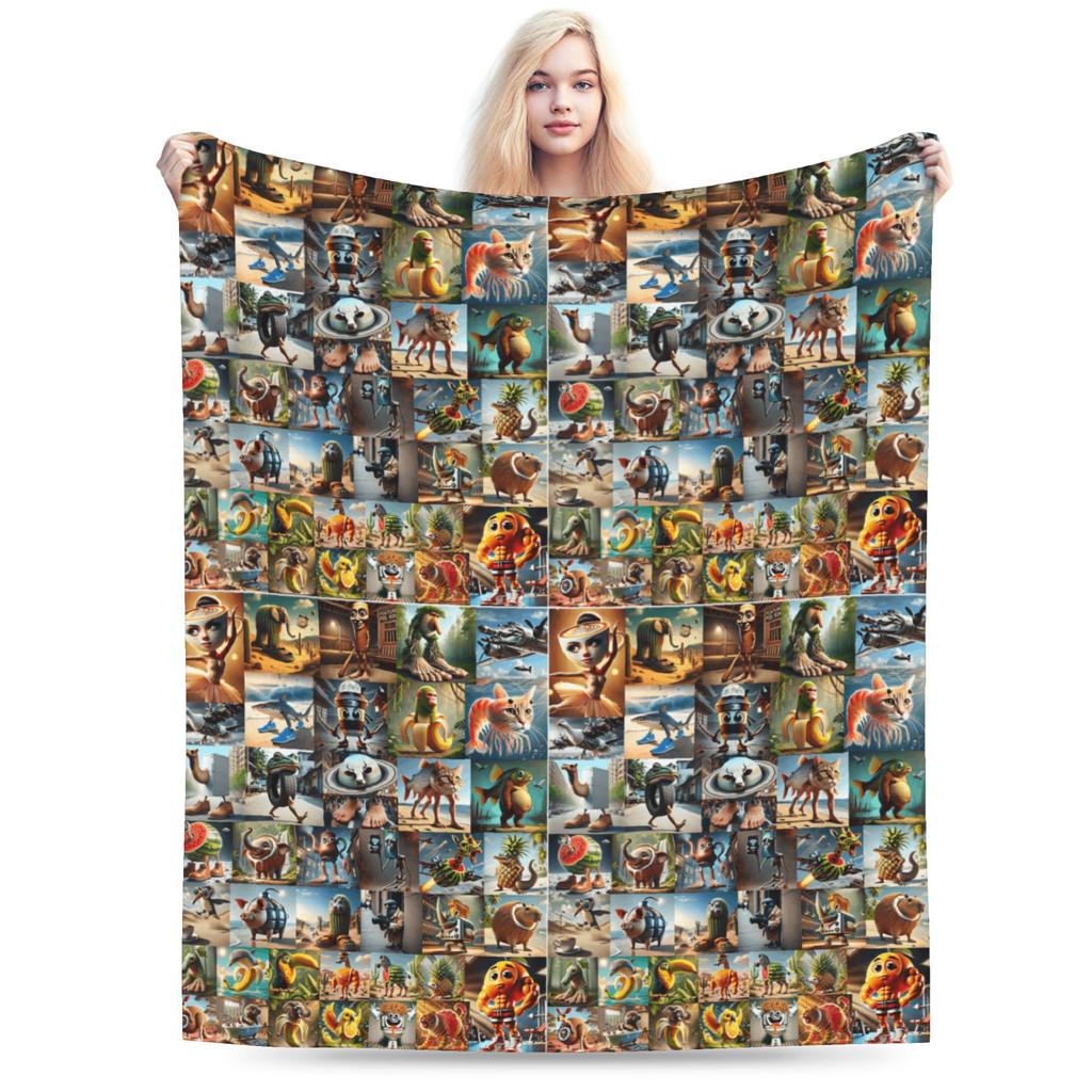 Tralalero Tralala Bootleg Funny Brainrot Italian Shark Meme TBlanket Warm Soft Bedding Throws Winter Couch Chair Bedspread