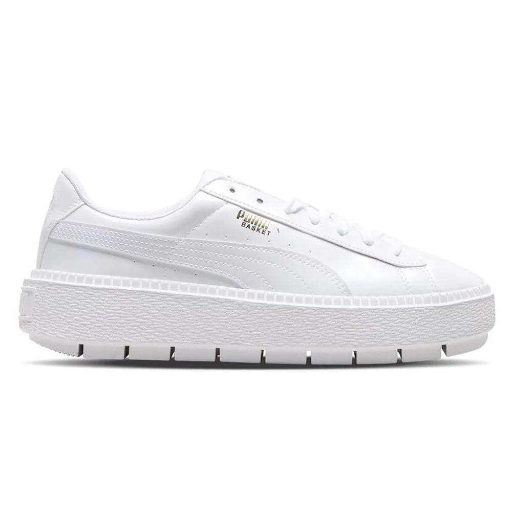 PUMA Basket Platform Retro Low Tops Casual Skateboarding Shoes Unisex White Women's 367046-01