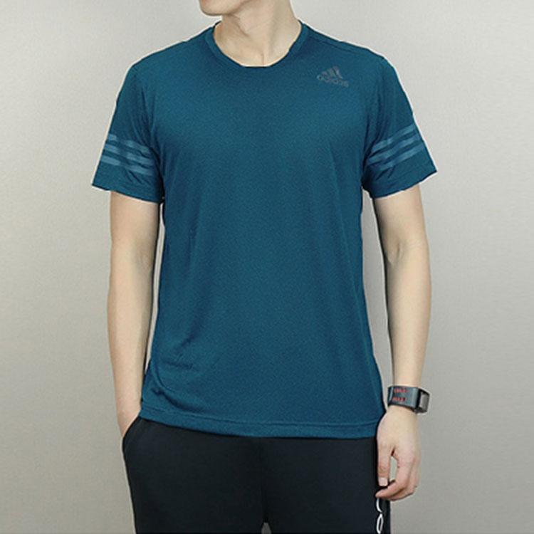 adidas Чистая дышащая быстросохнущая футболка с круглым вырезом, мужские топы, синий CE0862