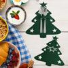 12 шт. рождественских держателей для столовых приборов, сумка для столовых приборов в виде рождественской елки, карманы для столовых приборов, ножи и вилки