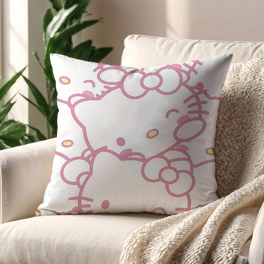 Kawaii HHello KKittyY Pink cushion cover For Pillow Printing Sofa Decoration HomeCar Room Coffee Shop Office NordicSimplicity