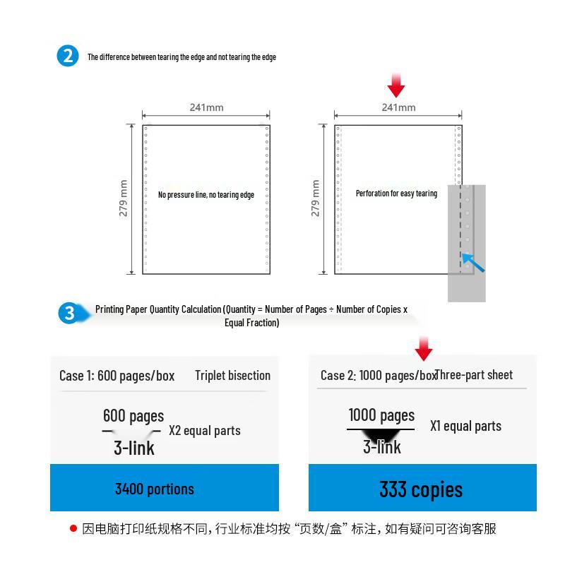 Deli Z 3-Ply Color Pin-Fed Continuous Form Paper