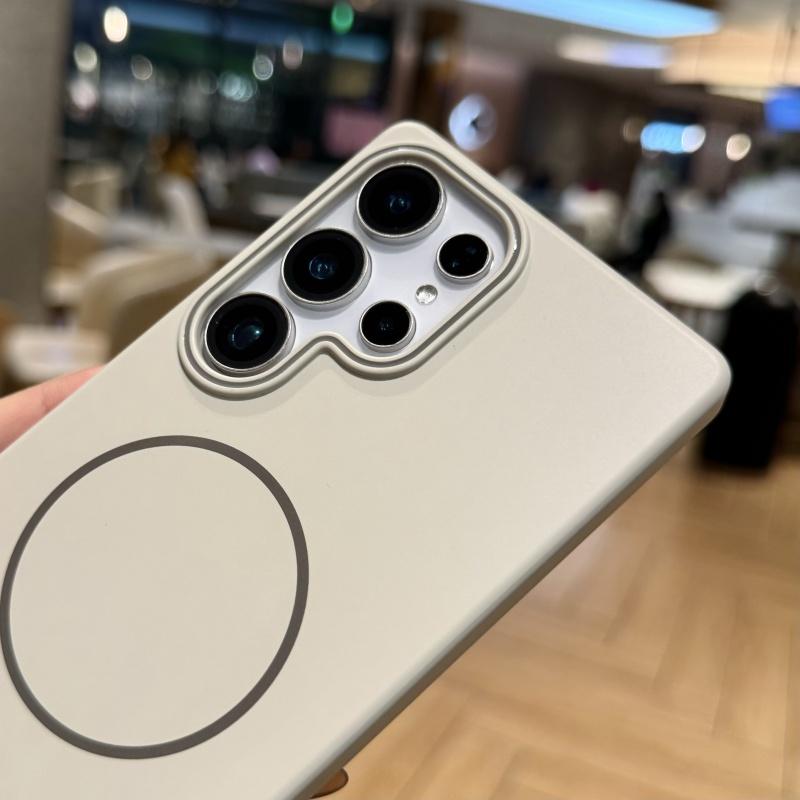 Ультратонкий Матовый Чехол Magsafe Для Samsung Galaxy S25 S24 S23 S22 FE Ultra Однотонный Защита Рамки Камеры Жесткий ПК Чехол