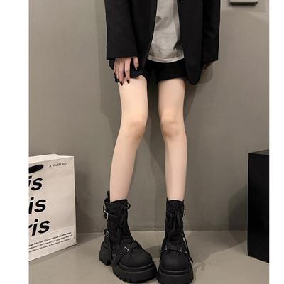 См толстая подошва ботинки мартин женские осенние новые ретро увеличивающие рост рабочие короткие ботинки одинарные ботинки ботинки ревеня