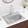 Ceramic Sink with Overflow 60 x 46 x 16 cm Silver