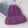 New Candy Colors Kpop Trend Twist Woolen Beanie Hat Autumn and Winter Women's Cap Keep Warm Winter Hat Plush Thread Knitted Hat