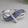 European and American Creative Women's Sapphire Zircon Ring