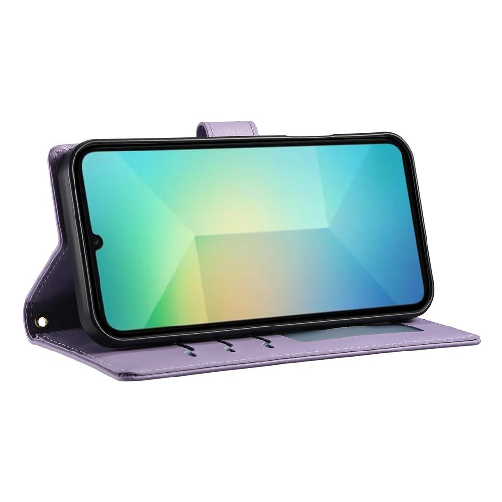 For Samsung Galaxy A05 4G Case Rhombus Stitching Wallet Stand Leather Phone Cover with Long/Short Strap