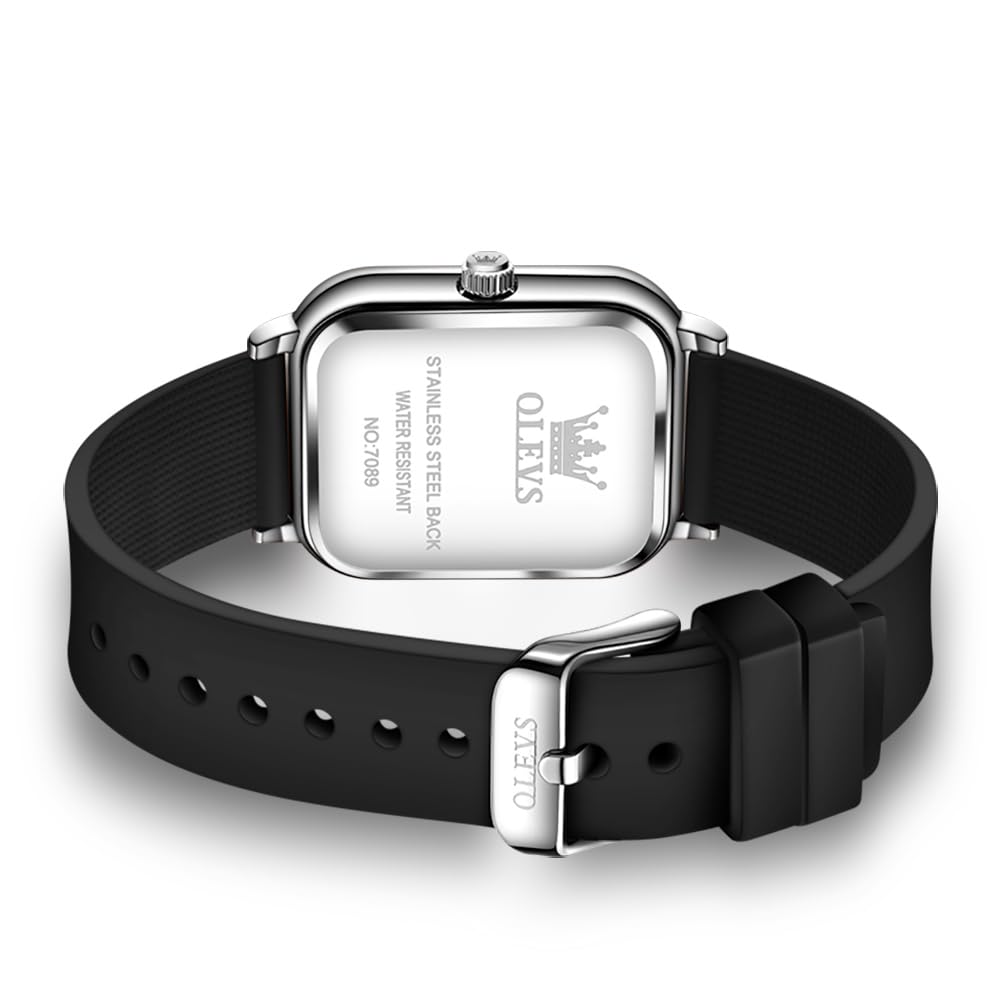 OLEVS Easy to Silicone Quartz Watch with Date Popular and Gift for Black Women's Watch, Read, Waterproof, Band, Display, Stylish, Women,