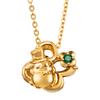POMPOMPURIN 25th Anniversary Necklace Sanrio Characters Four Leaf Clover Pudding Hat 925 Silver Cubic Zirconia Yellow Gold Coating Original Box