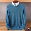 Мужской кашемировый свитер с круглым вырезом: Осень/Зима Свободный, Однотонный, Деловой Кэжуал, Утепленный Шерстяной Пуловер.