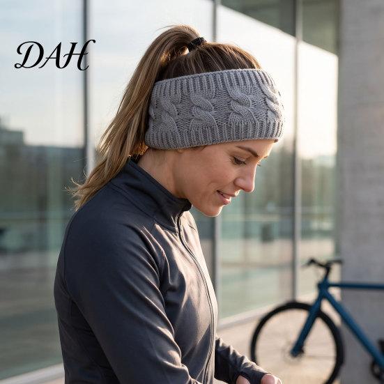 Wide Headband for Cold Weather Winter Knitted Women, Soft Fleece Lined Thermal Hair Fashionable Accessories Band, Thickened Plush Ear Warmer