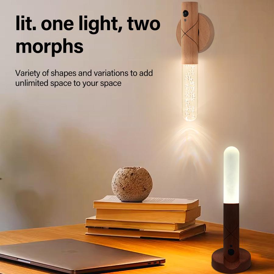 Датчик движения светодиодный ночник перезаряжаемый деревянный дизайн индукционный настенный светильник для спальни лестницы коридора освещение