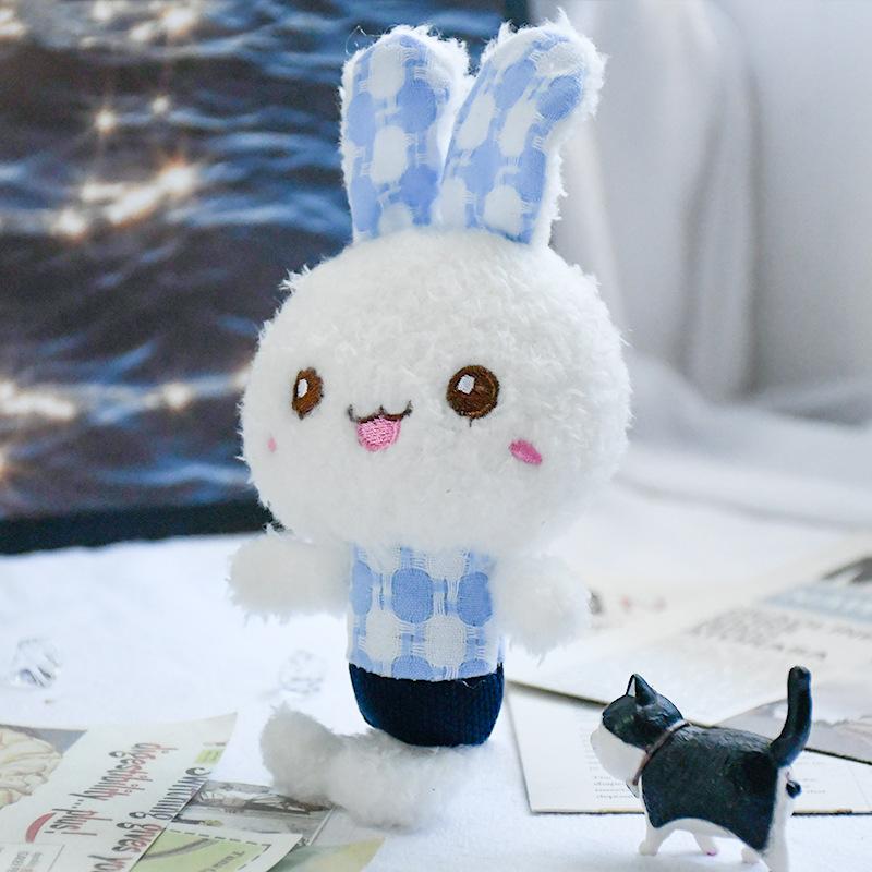 Милый кролик плюшевый брелок для ключей мультяшный кролик в клетку кукла брелок рюкзак кулон ювелирные изделия подарок для девочки