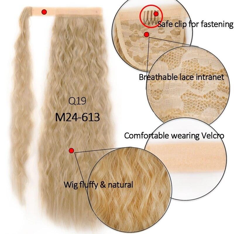 Синтетическое волокно Кудрявый длинный хвост парик Наращивание волос Омбре Блонд Коричневый Парик-хвост Подходит для всех случаев