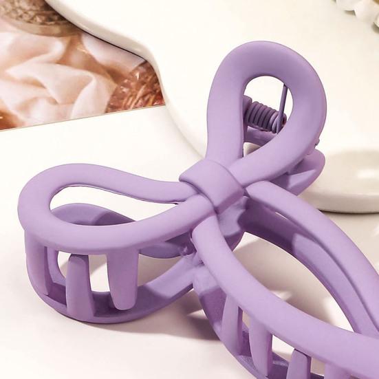 Зажим для волос с бантом, крепкий захват, аккуратно удерживает волосы, зажим для волос, аксессуар для волос, зажим-коготь из пластика, металлическая пружина, большая заколка для волос для путешествий, душа, работы