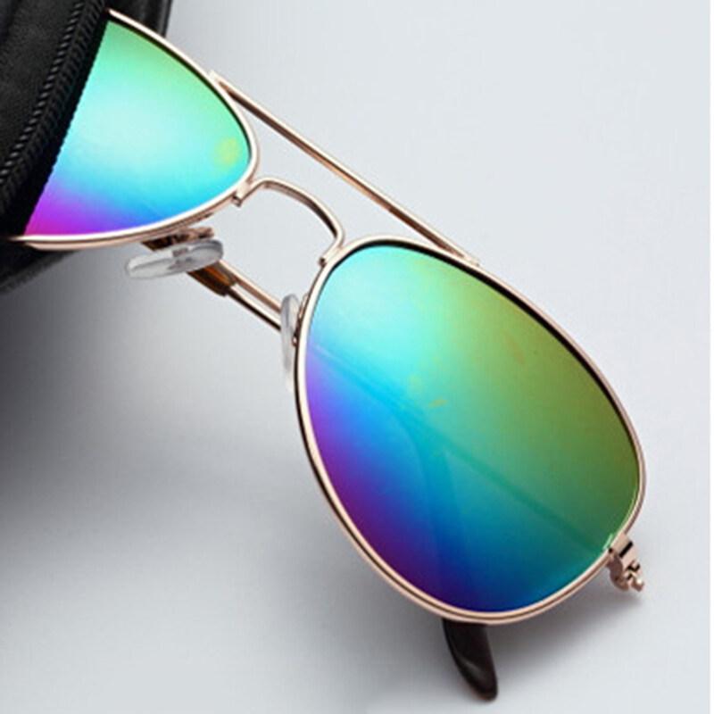 Детские очки, мужские очки, солнцезащитные очки ярких цветов, светоотражающие детские солнцезащитные очки, очки для родителей и детей, металлические солнцезащитные очки