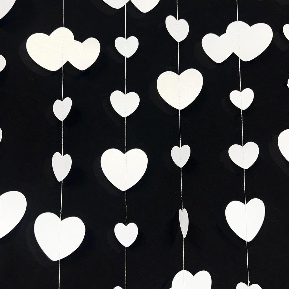 Romantic Hanging Love Streamer Glitter Wedding Garland Durable Love Heart Hanging Curtain Wedding